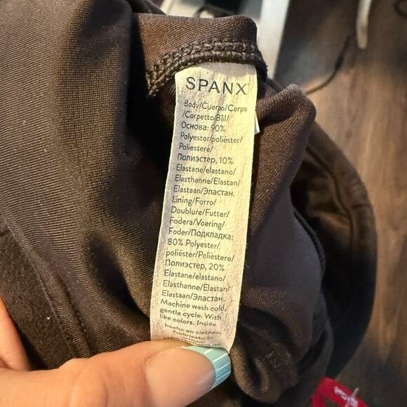 Spanx Brown Faux Suede Shaping Leggings Women’s Medium Slimming Pull On Stretch - Picture 4 of 7